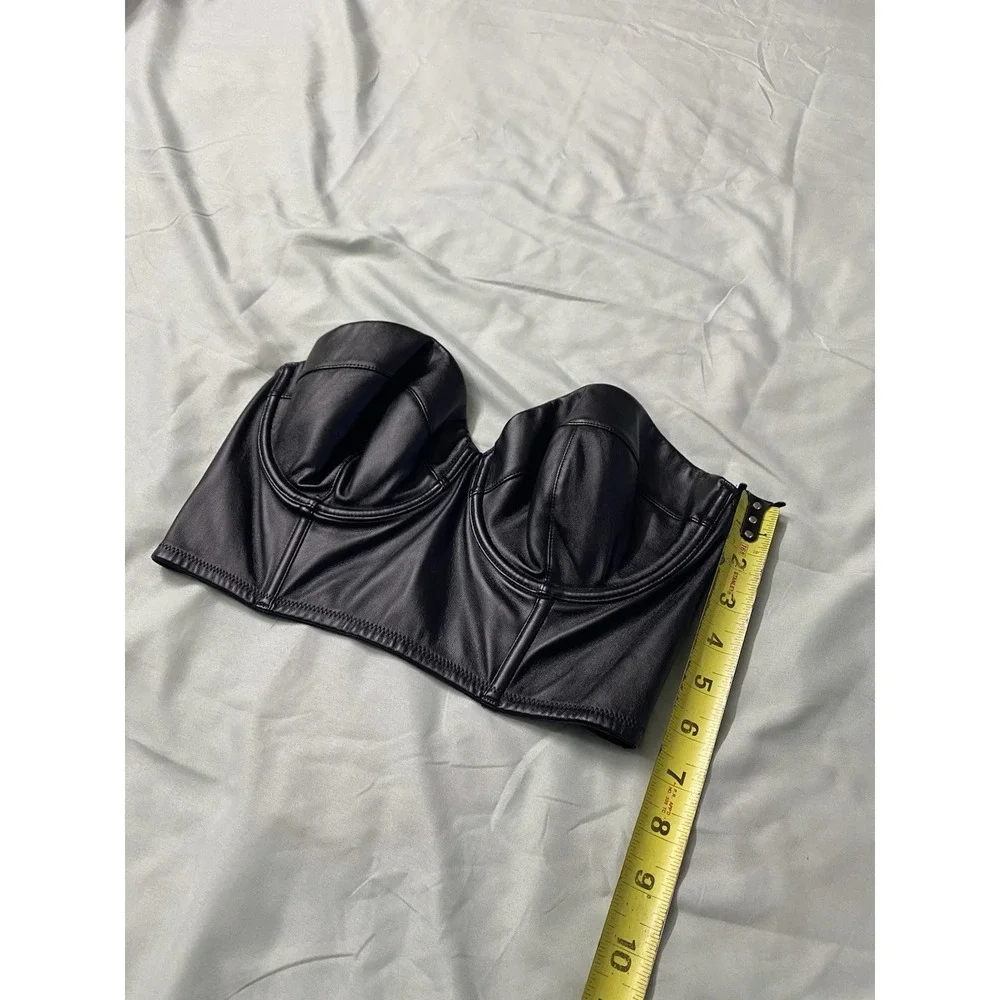 Victoria's Secret "Very Sexy" Faux Leather Balconet Corset Top Festival Grunge - Picture 6 of 7